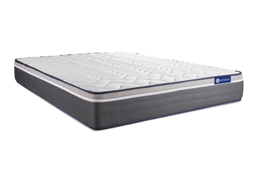 Ensemble Matelas Sommier 135x200 cm - Sommier Gris (en kit) - ActiMemo Plus