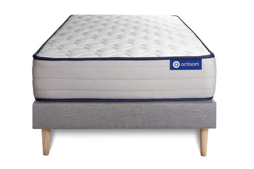 Ensemble Matelas Sommier 80x190 cm - Sommier Gris (en kit) - Actilatex Form