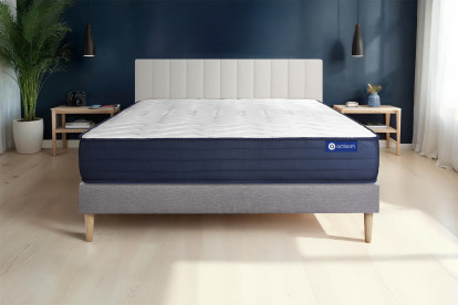 Ensemble Matelas Sommier 180x210 cm - Sommier Gris (en kit) - Actimemo Life