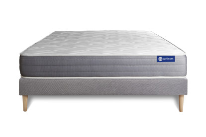 Ensemble Matelas Sommier 160x210 cm - Sommier Gris (en kit) - Actilatex Dream