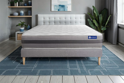 Ensemble Matelas Sommier 80x200 cm - Sommier Gris (en kit) - Actiflex Relax