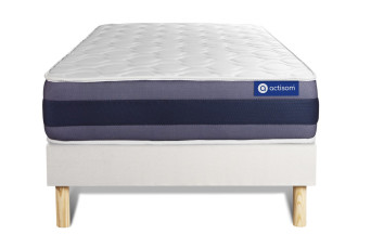 Ensemble Matelas Sommier 90x190 cm - Sommier Blanc (en kit) - Actilatex Morpho