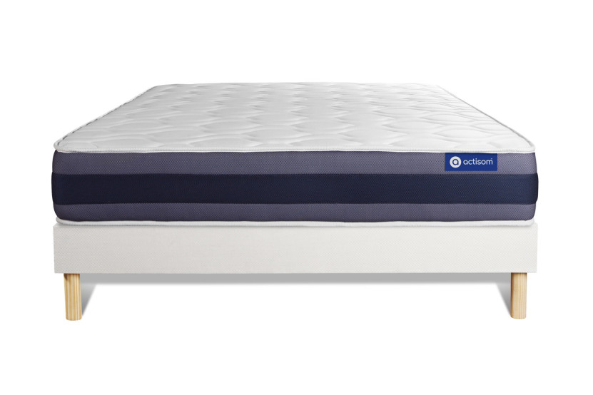 Ensemble Matelas Sommier 120x220 cm - Sommier Blanc (en kit) - Actimemo Morpho