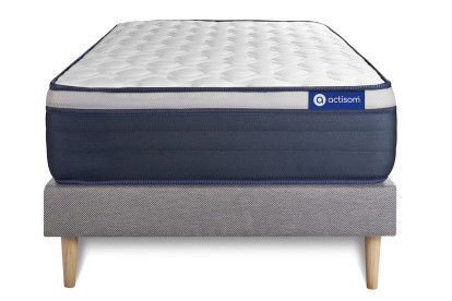 Ensemble Matelas Sommier 80x200 cm - Sommier Gris (en kit) - Actiflex Max