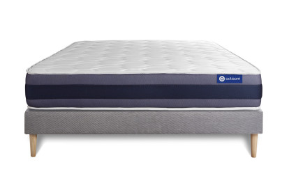 Ensemble Matelas Sommier 160x210 cm - Sommier Gris (en kit) - Actilatex Morpho