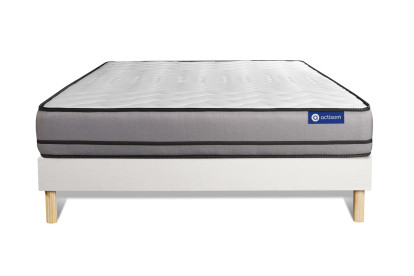 Ensemble Matelas Sommier 140x190 cm - Sommier Blanc (en kit) - Actiflex Night
