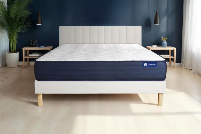 Ensemble Matelas Sommier 120x210 cm - Sommier Blanc (en kit) - Actimemo Life