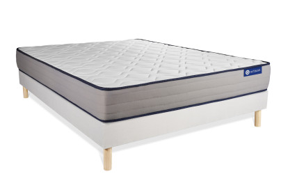 Ensemble Matelas Sommier 180x190 cm - Sommier Blanc (en kit) - Actimemo Form