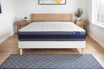 Ensemble Matelas Sommier 120x220 cm - Sommier Blanc (en kit) - Actimemo Morpho