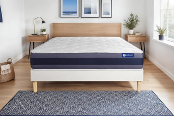 Ensemble Matelas Sommier 135x200 cm - Sommier Blanc (en kit) - Actiflex Morpho