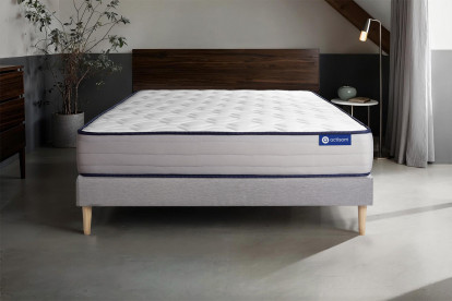 Ensemble Matelas Sommier 160x220 cm - Sommier Gris (en kit) - Actiflex Form