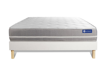 Ensemble Matelas Sommier 140x190 cm - Sommier Blanc (en kit) - Actiflex Touch