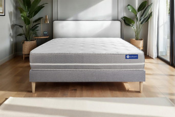 Ensemble Matelas Sommier 160x190 cm - Sommier Gris (en kit) - Actiflex Touch