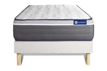 Ensemble Matelas Sommier 90x190 cm - Sommier Blanc (en kit) - Actilatex Plus