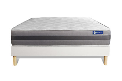 Ensemble Matelas Sommier 180x190 cm - Sommier Blanc (en kit) - Actilatex Relax