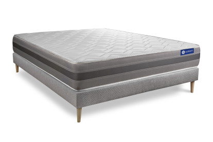Ensemble Matelas Sommier 120x200 cm - Sommier Gris (en kit) - Actiflex Relax
