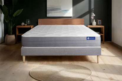 Ensemble Matelas Sommier 200x200 cm - Sommier Gris (en kit) - Actiflex Dream