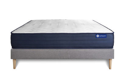 Ensemble Matelas Sommier 120x190 cm - Sommier Gris (en kit) - Actiflex Life