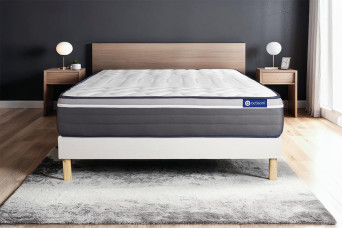 Ensemble Matelas Sommier 180x220 cm - Sommier Blanc (en kit) - Actiflex Plus