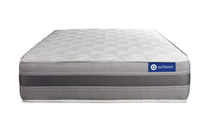 Ensemble Matelas Sommier 90x200 cm - Sommier Gris (en kit) - Actiflex Relax