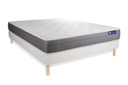 Ensemble Matelas Sommier 160x210 cm - Sommier Blanc (en kit) - Actilatex Dream