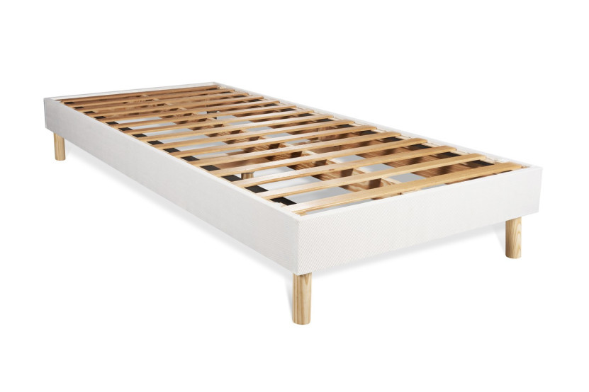 Ensemble Matelas Sommier 80x190 cm - Sommier Blanc (en kit) - Actimemo Ergo