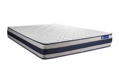 Ensemble Matelas Sommier 120x200 cm - Sommier Blanc (en kit) - Actilatex Ergo