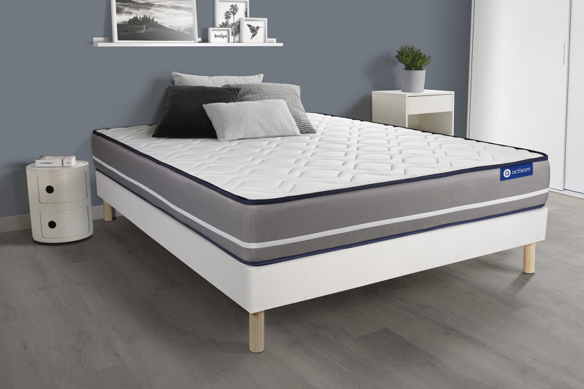 Ensemble Matelas Sommier 80x200 cm - Sommier Blanc (en kit) - Actiflex Pur