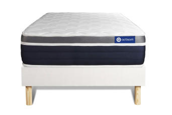 Ensemble Matelas Sommier 80x190 cm - Sommier Blanc (en kit) - Actilatex Confort