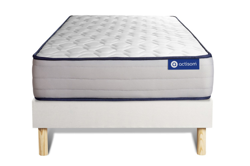 Ensemble Matelas Sommier 90x200 cm - Sommier Blanc (en kit) - Actilatex Form